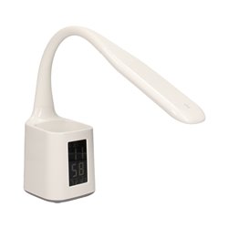 KORAL LED 6W, LAMPKA BIURKOWA Z POJEMNIKIEM NA DŁUGOPISY I BUDZIKIEM, 200LM, 4000K, BIAŁA ORNO KORAL LED 6W, LAMPKA BIURKOWA Z POJEMNIKIEM NA DŁUGOPISY I BUDZIKIEM, 200LM, 4000K, BIAŁA ORNO