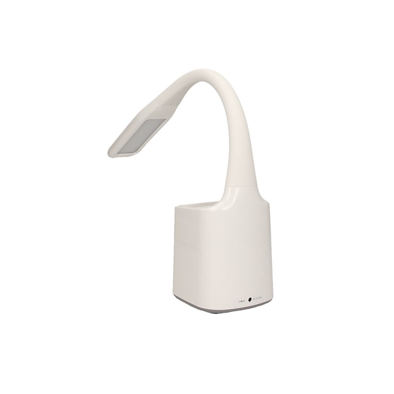 KORAL LED 6W, LAMPKA BIURKOWA Z POJEMNIKIEM NA DŁUGOPISY I BUDZIKIEM, 200LM, 4000K, BIAŁA ORNO KORAL LED 6W, LAMPKA BIURKOWA Z POJEMNIKIEM NA DŁUGOPISY I BUDZIKIEM, 200LM, 4000K, BIAŁA ORNO