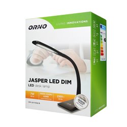 JASPER LED DIM 7W, LAMPKA BIURKOWA, 400LM, CZARNA, FUNKCJA ŚCIEMNIANIA I ZMIANY TEMPERATURY BARWOWEJ 3000K-4500K-6000K ORNO JASPER LED DIM 7W, LAMPKA BIURKOWA, 400LM, CZARNA, FUNKCJA ŚCIEMNIANIA I ZMIANY TEMPERATURY BARWOWEJ 3000K-4500K-6000K ORNO