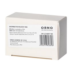 BLOK ROZDZIELCZY 125A, ZACISKI WEJŚCIOWE 1X16 I 1X35MM2, ZACISKI WYJŚCIOWE 6X16MM2 ORNO BLOK ROZDZIELCZY 125A, ZACISKI WEJŚCIOWE 1X16 I 1X35MM2, ZACISKI WYJŚCIOWE 6X16MM2 ORNO