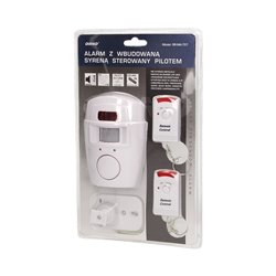 MINI ALARM BEZPRZEWODOWY Z WBUDOWANĄ SYRENĄ STEROWANY PILOTEM, 6M, BATERYJNY ORNO MINI ALARM BEZPRZEWODOWY Z WBUDOWANĄ SYRENĄ STEROWANY PILOTEM, 6M, BATERYJNY ORNO