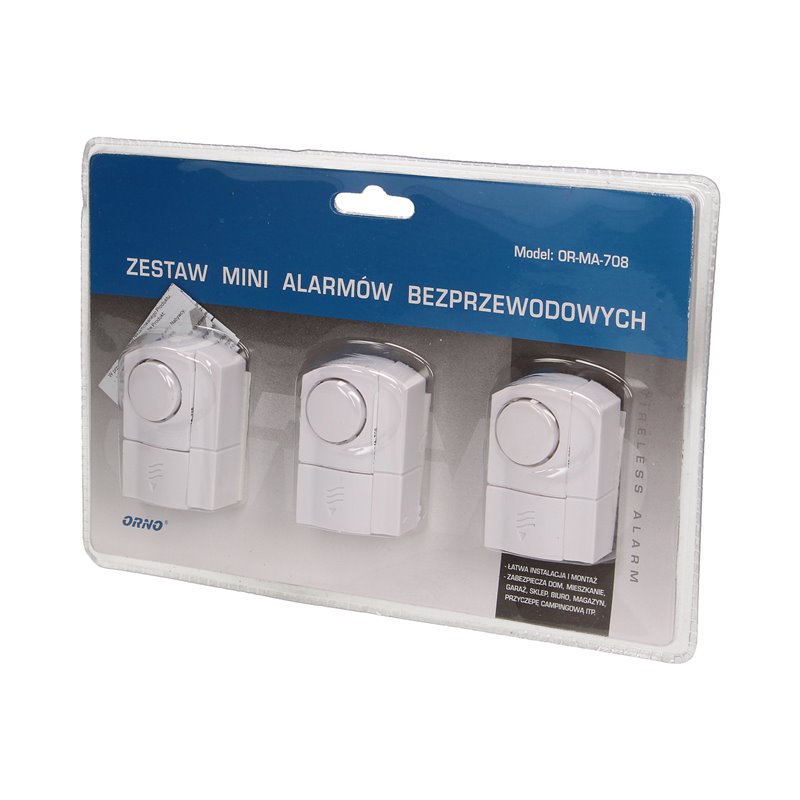ZESTAW MINI ALARMÓW OKIENNO - DRZWIOWYCH, 3 SZT., BATERYJNY ORNO ZESTAW MINI ALARMÓW OKIENNO - DRZWIOWYCH, 3 SZT., BATERYJNY ORNO
