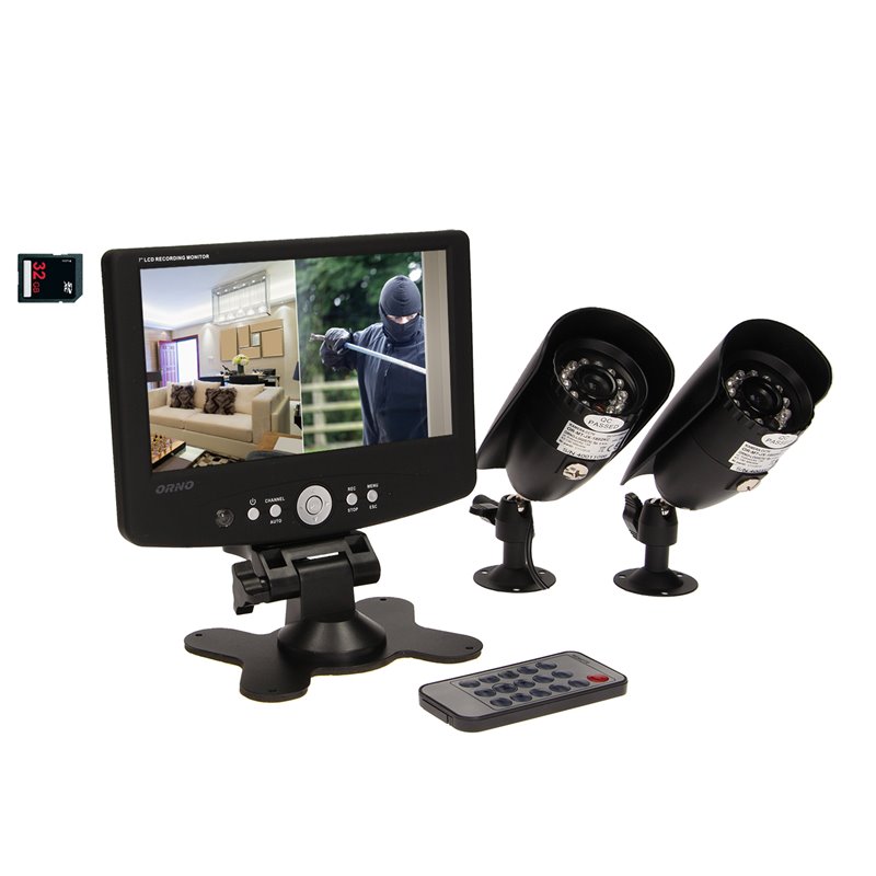 SYSTEM DO MONITORINGU 2-KANAŁOWY, PRZEWODOWY CCTV, MONITOR LCD 7" ORNO SYSTEM DO MONITORINGU 2-KANAŁOWY, PRZEWODOWY CCTV, MONITOR LCD 7" ORNO