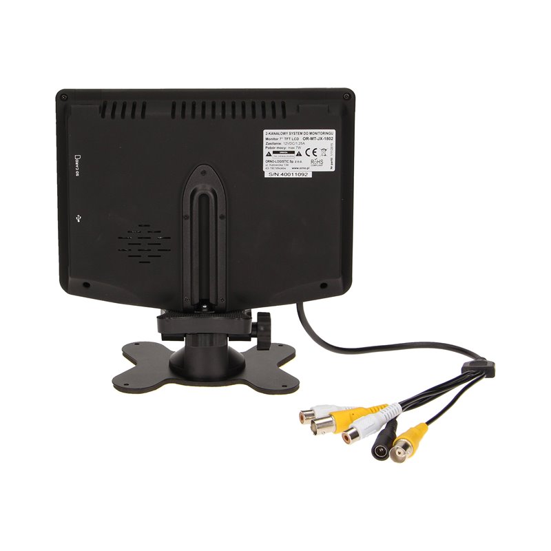 SYSTEM DO MONITORINGU 2-KANAŁOWY, PRZEWODOWY CCTV, MONITOR LCD 7" ORNO SYSTEM DO MONITORINGU 2-KANAŁOWY, PRZEWODOWY CCTV, MONITOR LCD 7" ORNO