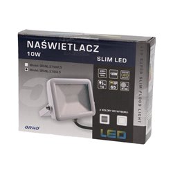 NAŚWIETLACZ SLIM LED 10W, SREBRNY ORNO NAŚWIETLACZ SLIM LED 10W, SREBRNY ORNO
