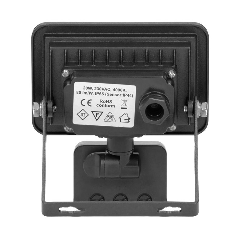 BULLED S 20W NAŚWIETLACZ Z PIR, 1600LM, IP44, 4000K, ALU+SZKŁO ORNO BULLED S 20W NAŚWIETLACZ Z PIR, 1600LM, IP44, 4000K, ALU+SZKŁO ORNO