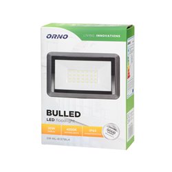 BULLED 30W NAŚWIETLACZ 2400LM, IP65, 4000K, ALU+SZKŁO ORNO BULLED 30W NAŚWIETLACZ 2400LM, IP65, 4000K, ALU+SZKŁO ORNO