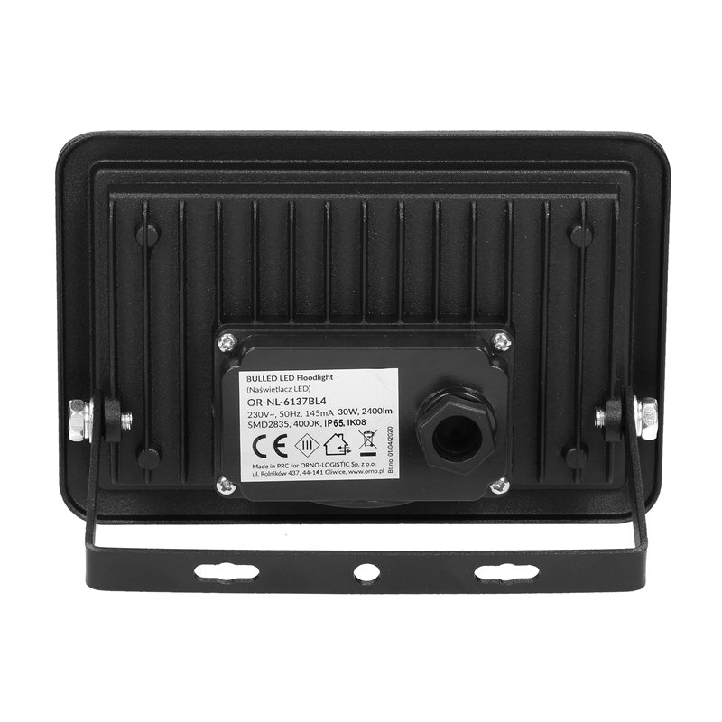 BULLED 30W NAŚWIETLACZ 2400LM, IP65, 4000K, ALU+SZKŁO ORNO BULLED 30W NAŚWIETLACZ 2400LM, IP65, 4000K, ALU+SZKŁO ORNO