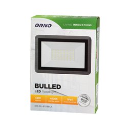 BULLED 50W NAŚWIETLACZ 4000LM, IP65, 4000K, ALU+SZKŁO ORNO BULLED 50W NAŚWIETLACZ 4000LM, IP65, 4000K, ALU+SZKŁO ORNO