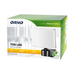 TOS LED 30W NAŚWIETLACZ OGRODOWY LED, 2200LM, IP65, 4000K, PC, CZARNY ORNO TOS LED 30W NAŚWIETLACZ OGRODOWY LED, 2200LM, IP65, 4000K, PC, CZARNY ORNO