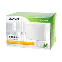 TOS LED 30W NAŚWIETLACZ OGRODOWY LED, 2200LM, IP65, 4000K, PC, BIAŁY ORNO TOS LED 30W NAŚWIETLACZ OGRODOWY LED, 2200LM, IP65, 4000K, PC, BIAŁY ORNO