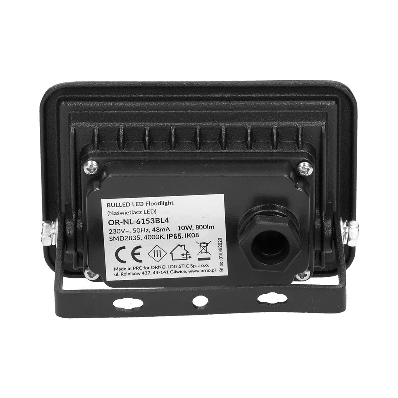 BULLED 10W NAŚWIETLACZ 800LM, IP65, 4000K, ALU+SZKŁO ORNO BULLED 10W NAŚWIETLACZ 800LM, IP65, 4000K, ALU+SZKŁO ORNO