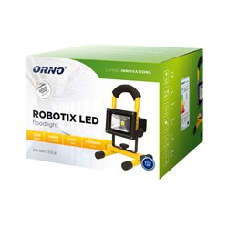 ROBOTIX LED COB 10W NAŚWIETLACZ ROBOCZY, PRZENOŚNY Z AKUMULATOREM, 600LM, IP44, 6000K, 2200MAH, ORNO ROBOTIX LED COB 10W NAŚWIETLACZ ROBOCZY, PRZENOŚNY Z AKUMULATOREM, 600LM, IP44, 6000K, 2200MAH, ORNO