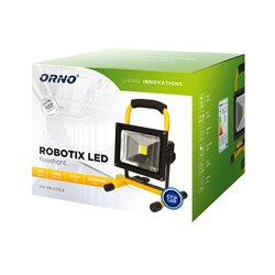 ROBOTIX LED COB 20W NAŚWIETLACZ ROBOCZY, PRZENOŚNY Z AKUMULATOREM, 800LM, IP44, 6000K, 4400MAH ORNO ROBOTIX LED COB 20W NAŚWIETLACZ ROBOCZY, PRZENOŚNY Z AKUMULATOREM, 800LM, IP44, 6000K, 4400MAH ORNO