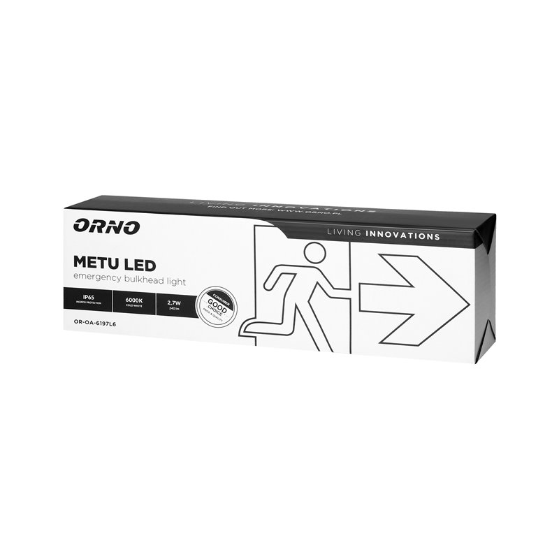 OPRAWA SIECIOWO-AWARYJNA METU LED 2,7W, 3H, IP65, 6000K ORNO OPRAWA SIECIOWO-AWARYJNA METU LED 2,7W, 3H, IP65, 6000K ORNO