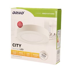 CITY LED 12W, OPRAWA DOWNLIGHT, NATYNKOWA, OKRĄGŁA, 780LM, 4000K, BIAŁA, WBUDOWANY ZASILACZ LED ORNO CITY LED 12W, OPRAWA DOWNLIGHT, NATYNKOWA, OKRĄGŁA, 780LM, 4000K, BIAŁA, WBUDOWANY ZASILACZ LED ORNO