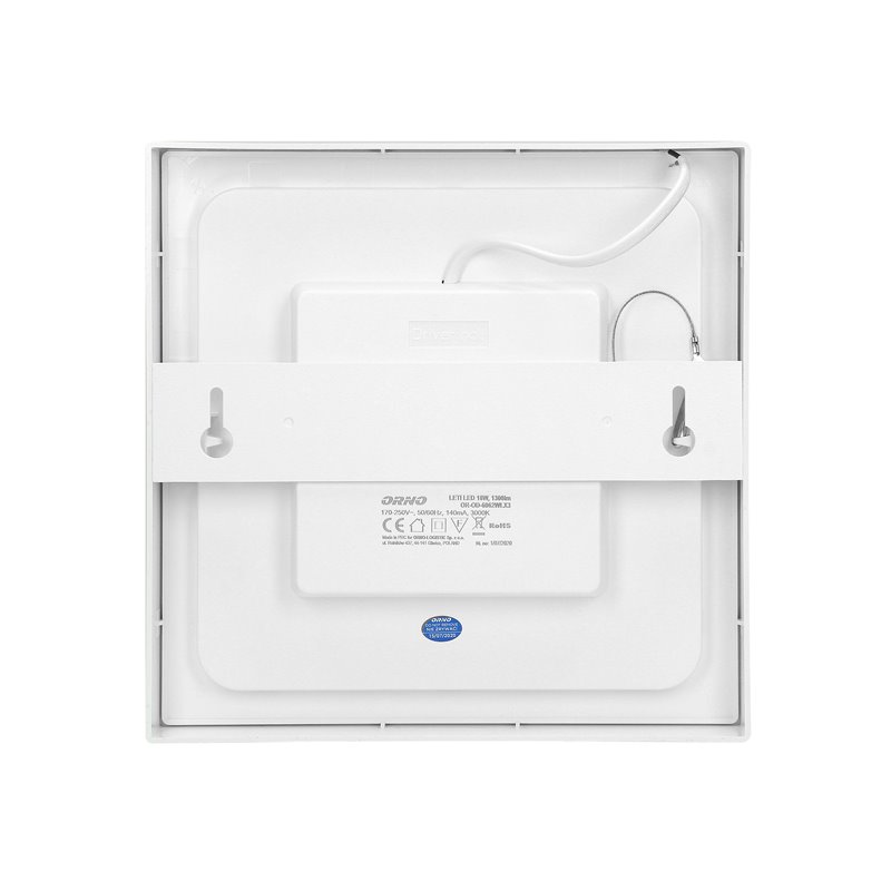 LETI LED 18W, OPRAWA DOWNLIGHT, NATYNKOWA, KWADRATOWA, 1300LM, 3000K, BIAŁA, WBUDOWANY ZASILACZ LED ORNO LETI LED 18W, OPRAWA DOWNLIGHT, NATYNKOWA, KWADRATOWA, 1300LM, 3000K, BIAŁA, WBUDOWANY ZASILACZ LED ORNO
