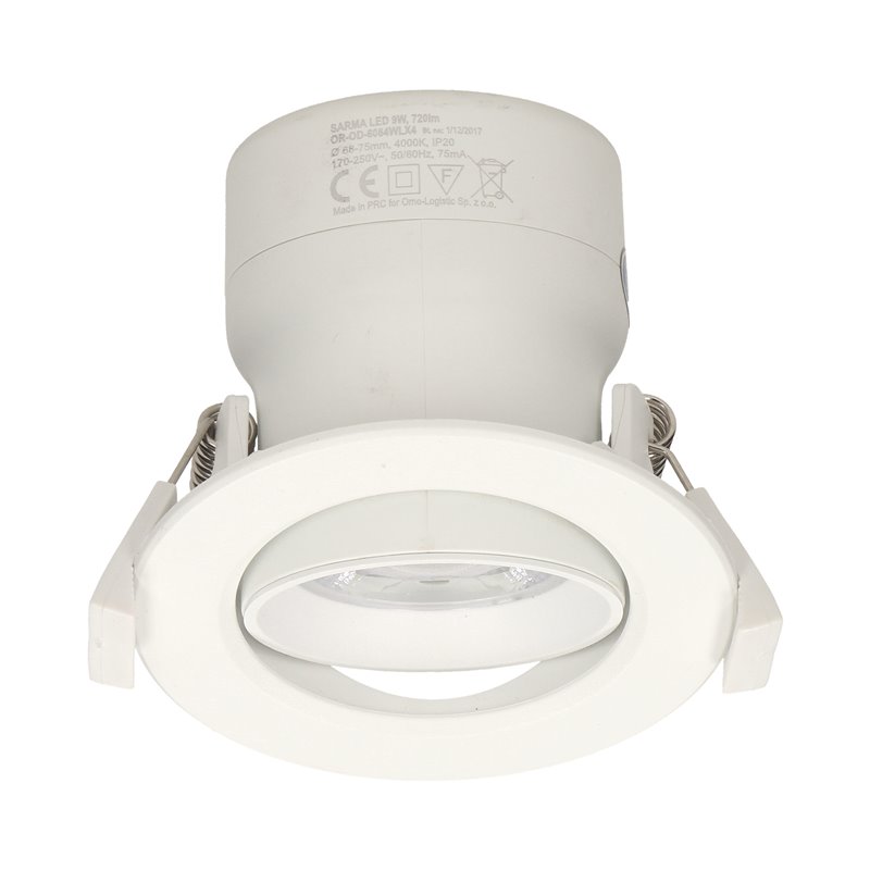 SARMA LED 9W, OPRAWA DOWNLIGHT, PODTYNKOWA, RUCHOMA, 720LM, 4000K, WBUDOWANY ZASILACZ LED ORNO SARMA LED 9W, OPRAWA DOWNLIGHT, PODTYNKOWA, RUCHOMA, 720LM, 4000K, WBUDOWANY ZASILACZ LED ORNO