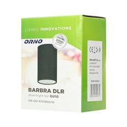 BARBRA DLR GU10 DOWNLIGHT MAX 50W, IP20, OKRĄGŁY, CZARNY, ALUMINIUM ORNO BARBRA DLR GU10 DOWNLIGHT MAX 50W, IP20, OKRĄGŁY, CZARNY, ALUMINIUM ORNO