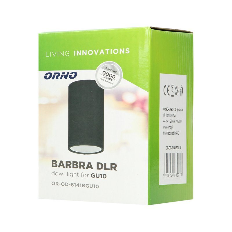 BARBRA DLR GU10 DOWNLIGHT MAX 50W, IP20, OKRĄGŁY, CZARNY, ALUMINIUM ORNO BARBRA DLR GU10 DOWNLIGHT MAX 50W, IP20, OKRĄGŁY, CZARNY, ALUMINIUM ORNO