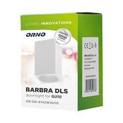 BARBRA DLS GU10 DOWNLIGHT MAX 50W, IP20, KWADRAT, BIAŁY, ALUMINIUM ORNO BARBRA DLS GU10 DOWNLIGHT MAX 50W, IP20, KWADRAT, BIAŁY, ALUMINIUM ORNO