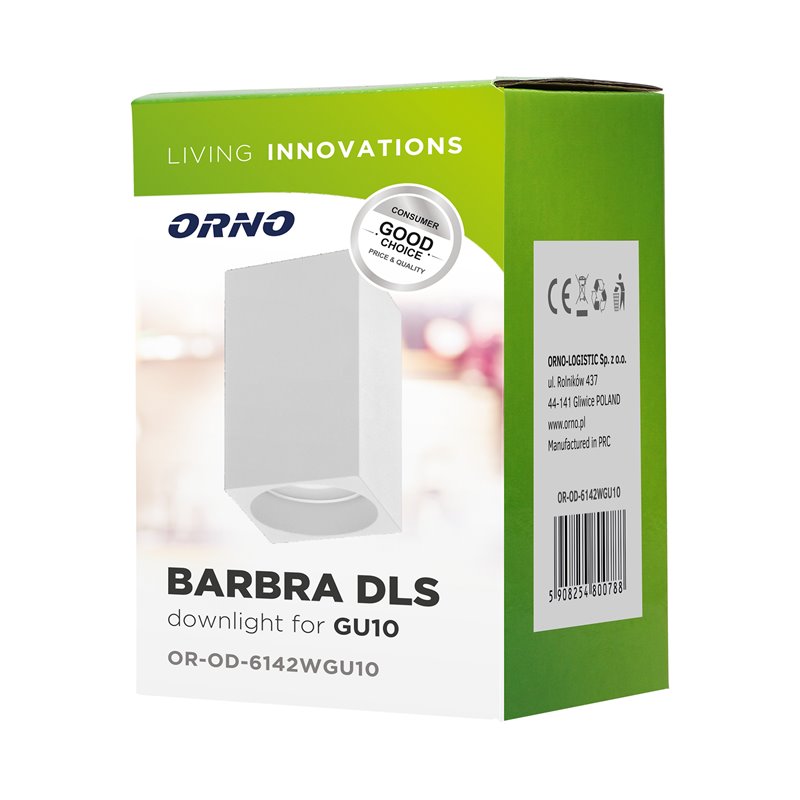 BARBRA DLS GU10 DOWNLIGHT MAX 50W, IP20, KWADRAT, BIAŁY, ALUMINIUM ORNO BARBRA DLS GU10 DOWNLIGHT MAX 50W, IP20, KWADRAT, BIAŁY, ALUMINIUM ORNO