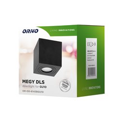 MEGY DLS GU10 DOWNLIGHT MAX 50W, IP54, KWADRAT, CZARNY, ALUMINIUM ORNO MEGY DLS GU10 DOWNLIGHT MAX 50W, IP54, KWADRAT, CZARNY, ALUMINIUM ORNO