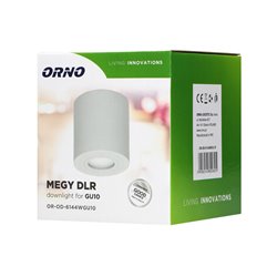 MEGY DLR GU10 DOWNLIGHT MAX 50W, IP54, OKRĄGŁY, BIAŁY, ALUMINIUM ORNO MEGY DLR GU10 DOWNLIGHT MAX 50W, IP54, OKRĄGŁY, BIAŁY, ALUMINIUM ORNO
