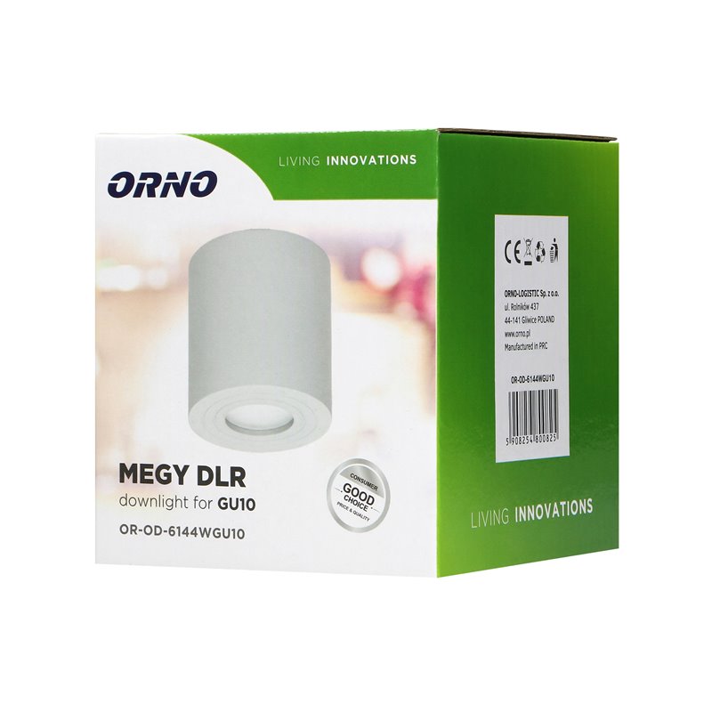 MEGY DLR GU10 DOWNLIGHT MAX 50W, IP54, OKRĄGŁY, BIAŁY, ALUMINIUM ORNO MEGY DLR GU10 DOWNLIGHT MAX 50W, IP54, OKRĄGŁY, BIAŁY, ALUMINIUM ORNO