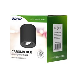 CAROLIN DLR GU10 DOWNLIGHT MAX 35W, IP20, OKRĄGŁY, CZARNY ORNO CAROLIN DLR GU10 DOWNLIGHT MAX 35W, IP20, OKRĄGŁY, CZARNY ORNO