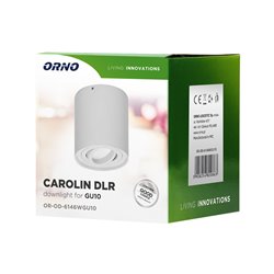 CAROLIN DLR GU10 DOWNLIGHT MAX 35W, IP20, OKRĄGŁY, BIAŁY ORNO CAROLIN DLR GU10 DOWNLIGHT MAX 35W, IP20, OKRĄGŁY, BIAŁY ORNO