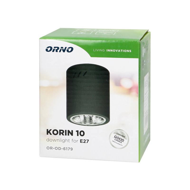 KORIN 10, OPRAWA TYPU DOWNLIGHT, 60W, E27, STAL, CZARNA ORNO KORIN 10, OPRAWA TYPU DOWNLIGHT, 60W, E27, STAL, CZARNA ORNO