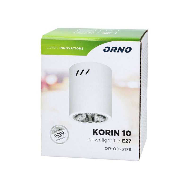 KORIN 10, OPRAWA TYPU DOWNLIGHT, 60W, E27, STAL, BIAŁA ORNO KORIN 10, OPRAWA TYPU DOWNLIGHT, 60W, E27, STAL, BIAŁA ORNO