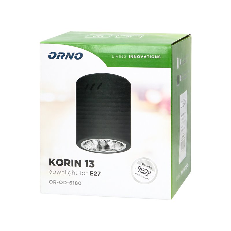 KORIN 13, OPRAWA TYPU DOWNLIGHT, 60W, E27, STAL, CZARNA ORNO KORIN 13, OPRAWA TYPU DOWNLIGHT, 60W, E27, STAL, CZARNA ORNO