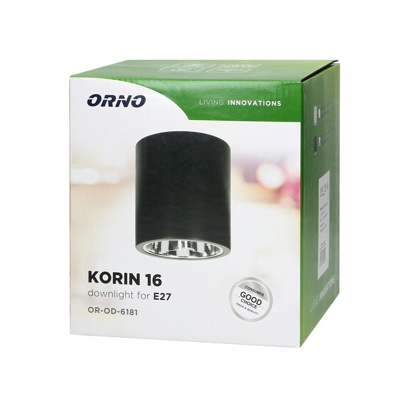 KORIN 16, OPRAWA TYPU DOWNLIGHT, 60W, E27, STAL, CZARNA ORNO KORIN 16, OPRAWA TYPU DOWNLIGHT, 60W, E27, STAL, CZARNA ORNO