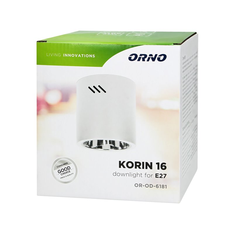 KORIN 16, OPRAWA TYPU DOWNLIGHT, 60W, E27, STAL, BIAŁA ORNO KORIN 16, OPRAWA TYPU DOWNLIGHT, 60W, E27, STAL, BIAŁA ORNO