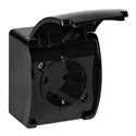 GNIAZDO POJEDYNCZE 2P+Z SCHUKO AQUATIC, IP44, CZARNE ORNO GNIAZDO POJEDYNCZE 2P+Z SCHUKO AQUATIC, IP44, CZARNE ORNO