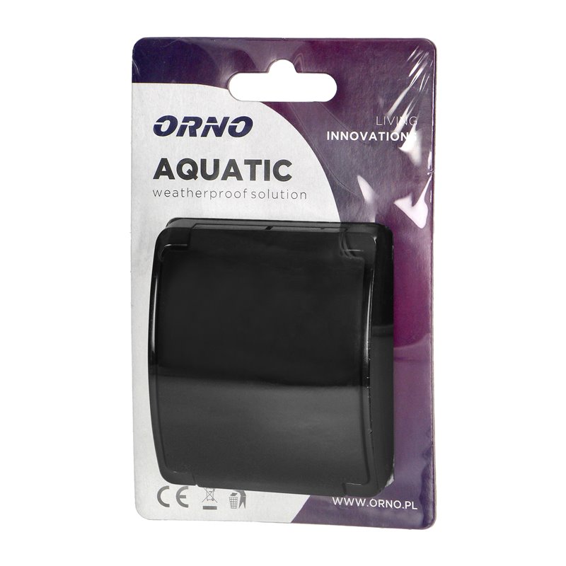 GNIAZDO POJEDYNCZE 2P+Z SCHUKO AQUATIC, IP44, CZARNE ORNO GNIAZDO POJEDYNCZE 2P+Z SCHUKO AQUATIC, IP44, CZARNE ORNO