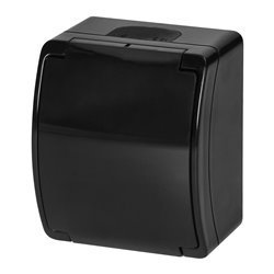 GNIAZDO POJEDYNCZE 2P+Z SCHUKO AQUATIC, IP44, CZARNE ORNO GNIAZDO POJEDYNCZE 2P+Z SCHUKO AQUATIC, IP44, CZARNE ORNO