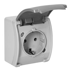 GNIAZDO POJEDYNCZE 2P+Z SCHUKO AQUATIC, IP44, SZARO-GRAFITOWE ORNO GNIAZDO POJEDYNCZE 2P+Z SCHUKO AQUATIC, IP44, SZARO-GRAFITOWE ORNO