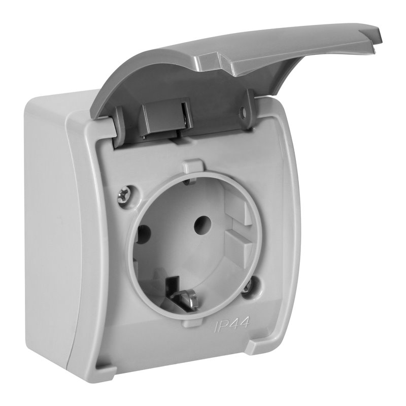 GNIAZDO POJEDYNCZE 2P+Z SCHUKO AQUATIC, IP44, SZARO-GRAFITOWE ORNO GNIAZDO POJEDYNCZE 2P+Z SCHUKO AQUATIC, IP44, SZARO-GRAFITOWE ORNO