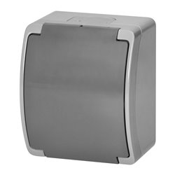 GNIAZDO POJEDYNCZE 2P+Z SCHUKO AQUATIC, IP44, SZARO-GRAFITOWE ORNO GNIAZDO POJEDYNCZE 2P+Z SCHUKO AQUATIC, IP44, SZARO-GRAFITOWE ORNO