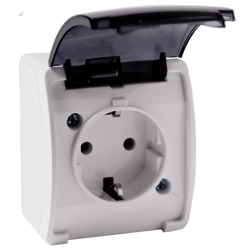 GNIAZDO POJEDYNCZE 2P+Z SCHUKO AQUATIC, IP44, BIAŁE DYMIONE, 10 SZT. ORNO GNIAZDO POJEDYNCZE 2P+Z SCHUKO AQUATIC, IP44, BIAŁE DYMIONE, 10 SZT. ORNO