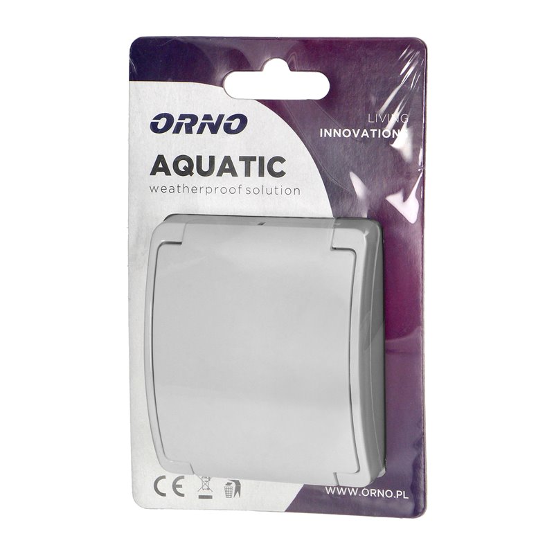 GNIAZDO POJEDYNCZE 2P+Z AQUATIC, IP44, BIAŁE ORNO GNIAZDO POJEDYNCZE 2P+Z AQUATIC, IP44, BIAŁE ORNO
