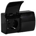 GNIAZDO PODWÓJNE 2X2P+Z SCHUKO AQUATIC, IP44, CZARNE, 10 SZT. ORNO GNIAZDO PODWÓJNE 2X2P+Z SCHUKO AQUATIC, IP44, CZARNE, 10 SZT. ORNO