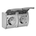 GNIAZDO PODWÓJNE 2X2P+Z SCHUKO AQUATIC, IP44, SZARO-GRAFITOWE ORNO GNIAZDO PODWÓJNE 2X2P+Z SCHUKO AQUATIC, IP44, SZARO-GRAFITOWE ORNO