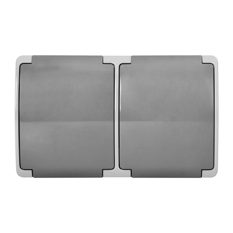 GNIAZDO PODWÓJNE 2X2P+Z SCHUKO AQUATIC, IP44, SZARO-GRAFITOWE ORNO GNIAZDO PODWÓJNE 2X2P+Z SCHUKO AQUATIC, IP44, SZARO-GRAFITOWE ORNO
