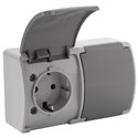 GNIAZDO PODWÓJNE 2X2P+Z SCHUKO AQUATIC, IP44, SZARO-GRAFITOWE, 10 SZT. ORNO GNIAZDO PODWÓJNE 2X2P+Z SCHUKO AQUATIC, IP44, SZARO-GRAFITOWE, 10 SZT. ORNO