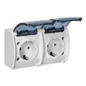 GNIAZDO PODWÓJNE 2X2P+Z SCHUKO AQUATIC, IP44, BIAŁE DYMIONE ORNO GNIAZDO PODWÓJNE 2X2P+Z SCHUKO AQUATIC, IP44, BIAŁE DYMIONE ORNO