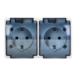 GNIAZDO PODWÓJNE 2X2P+Z SCHUKO AQUATIC, IP44, BIAŁE DYMIONE ORNO GNIAZDO PODWÓJNE 2X2P+Z SCHUKO AQUATIC, IP44, BIAŁE DYMIONE ORNO